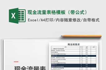 2022年現(xiàn)金流量表格模板（帶公式）
