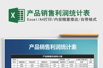 2022年產(chǎn)品銷售利潤統(tǒng)計表