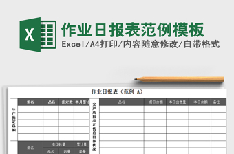 2022年作業(yè)日?qǐng)?bào)表范例模板免費(fèi)下載
