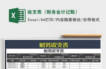 2021年收支表（財務(wù)會計記賬）