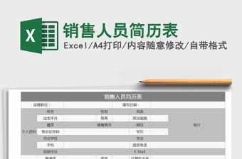 2021年銷售人員簡歷表免費下載