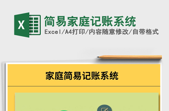 政府会计制度EXCEL记账系统