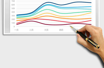 2022年粉色多彩系列圖表之折線圖免費下載