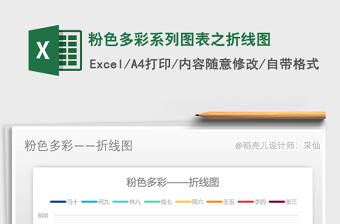 2022年粉色多彩系列圖表之折線圖免費下載