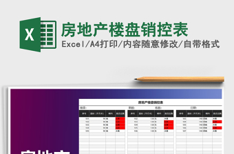 2022年房地產(chǎn)樓盤銷控表免費(fèi)下載