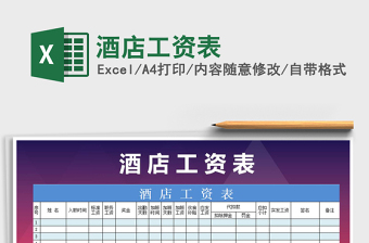 2021年酒店工資表免費下載