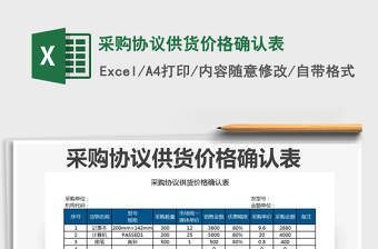 2021年采購協(xié)議供貨價格確認表