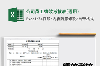 2022年公司員工績(jī)效考核表(通用)