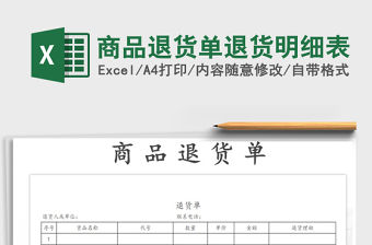 2021年商品退貨單退貨明細表免費下載