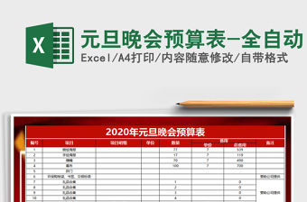 2021湖南卫视春节晚会预算表免费下载