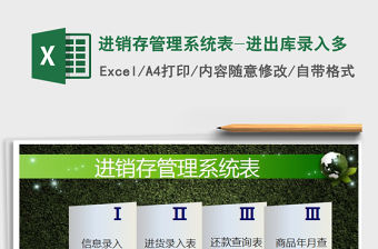 2021年進銷存管理系統表-進出庫錄入多