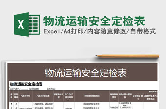 2022年物流運輸安全定檢表