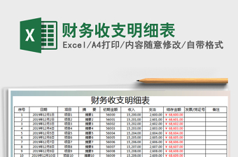 2021年財務(wù)收支明細(xì)表