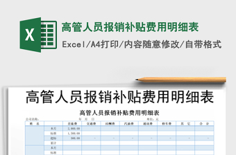 2022年高管人員報銷補貼費用明細表免費下載