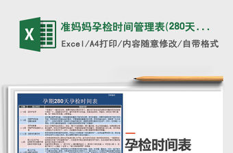 2021年準媽媽孕檢時間管理表(280天)
