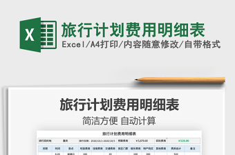 2021年旅行計劃費用明細(xì)表