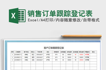 2022年銷售訂單跟蹤登記表