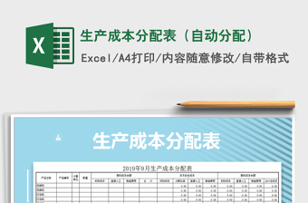 2021年生產(chǎn)成本分配表（自動(dòng)分配）