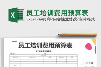 2021年員工培訓費用預算表免費下載