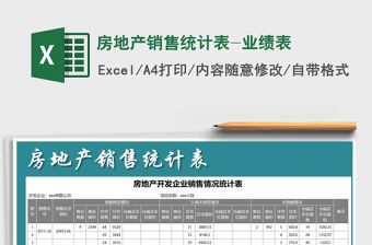 2021年房地產銷售統計表-業績表