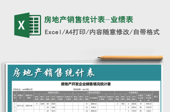 2021年房地產(chǎn)銷售統(tǒng)計(jì)表-業(yè)績(jī)表
