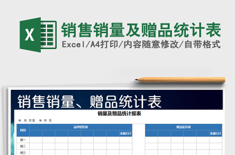 2021年銷售銷量及贈品統(tǒng)計表免費下載