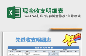 2021年現(xiàn)金收支明細(xì)表