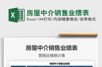 2021年房屋中介銷售業(yè)績(jī)表