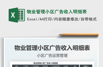 2021年物業(yè)管理小區(qū)廣告收入明細表