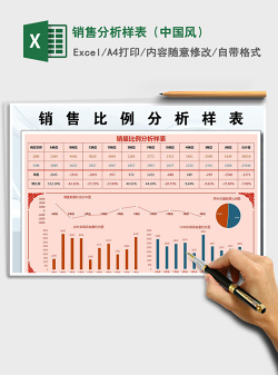 2022年销售分析样表（中国风）免费下载