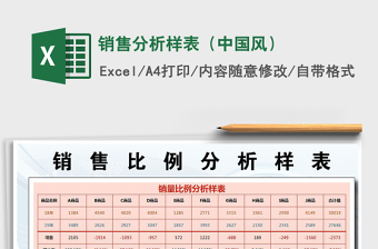 2022年銷售分析樣表（中國風(fēng)）免費下載