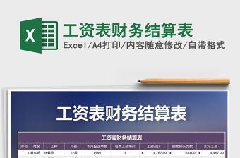 2021年工資表財務結算表