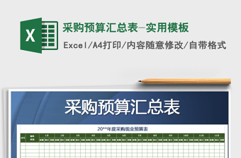 2021年采購預(yù)算匯總表-實用模板免費下載