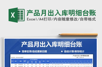 2021年產品月出入庫明細臺賬