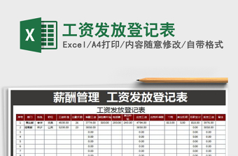 2022年工資發(fā)放登記表