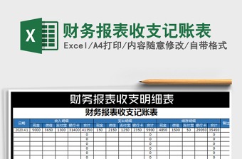 2022年財務(wù)報表收支記賬表免費下載