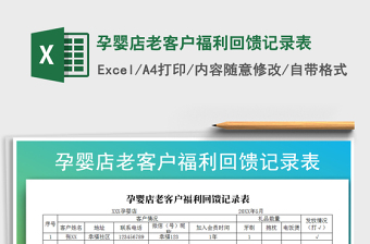 2022年孕嬰店老客戶福利回饋記錄表免費(fèi)下載
