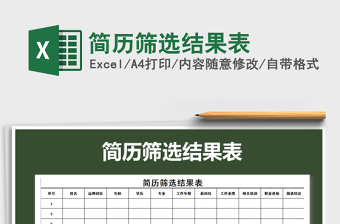 2022年簡歷篩選結果表免費下載