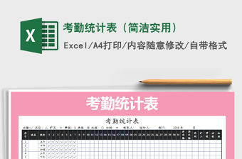 2022年考勤統計表（簡潔實用）免費下載