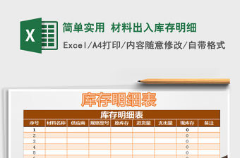 2022年簡單實用 材料出入庫存明細免費下載