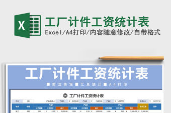 2021年工廠計件工資統計表