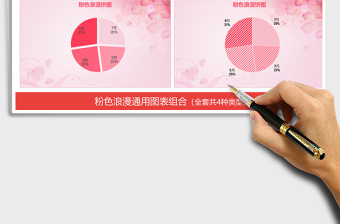 2021年清新粉色圖表組合 柱形圖餅圖免費(fèi)下載