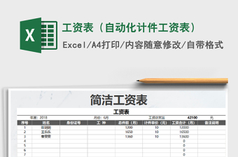 2021年工資表（自動化計件工資表）免費下載