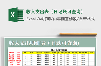 2022收入支出表（日记账可查询）