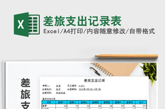 2021年差旅支出記錄表免費下載