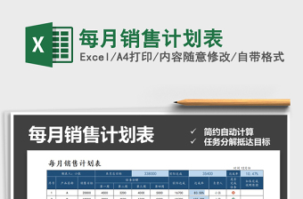2021年每月銷售計(jì)劃表