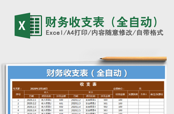 2021年財務(wù)收支表（全自動）