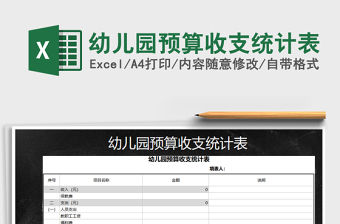 2021年幼兒園預算收支統計表免費下載