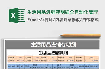 2021年生活用品進銷存明細全自動化管理