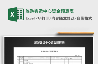 2022年旅游客運中心資金預(yù)算表